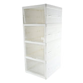 Stackable Multifunctional Storage, for Clothes Foldable Drawer Shelf Basket Utility Cart Rack Storage Organizer Cart for Kitchen, Pantry Closet, Bedroom, Bathroom, Laundry (4 Layer /  1 Pc)